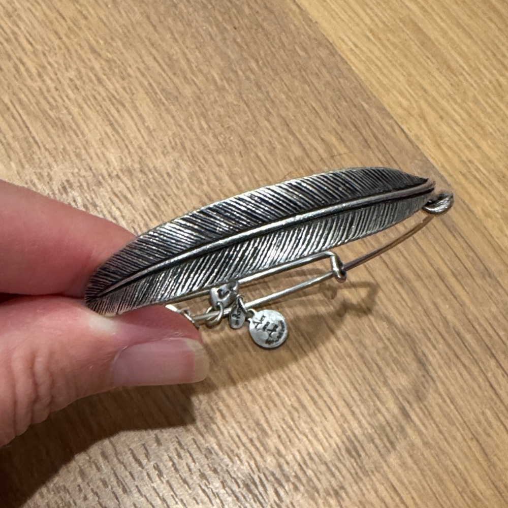 Alex and Ani Silver Feather Charm Bracelet